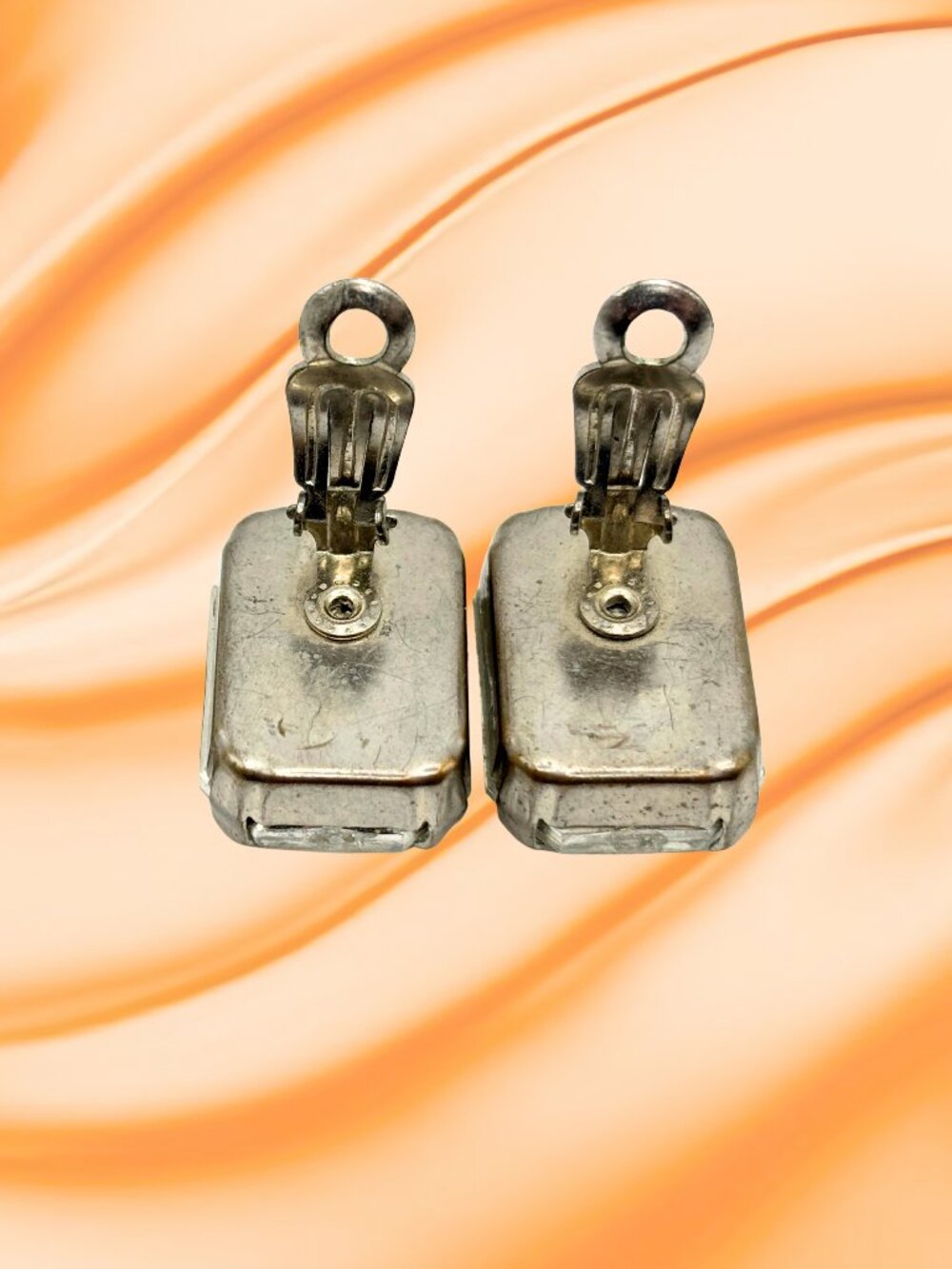 Large Rhinestone Clip-on Earrings - Picture 6 of 6